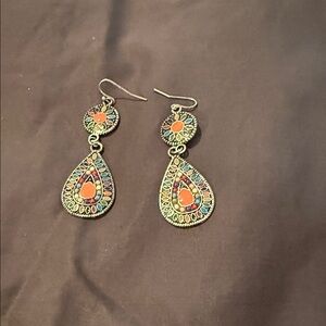 Colorful Teardrop Dangle Earrings